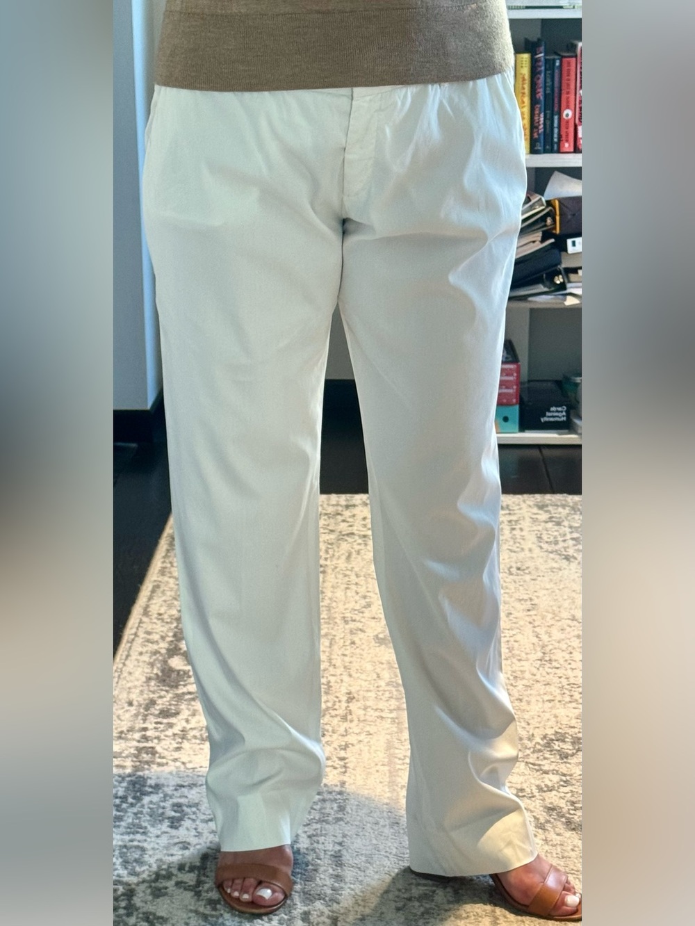 Prada White Stretch Cotton Trousers IT 46 Made in Italy